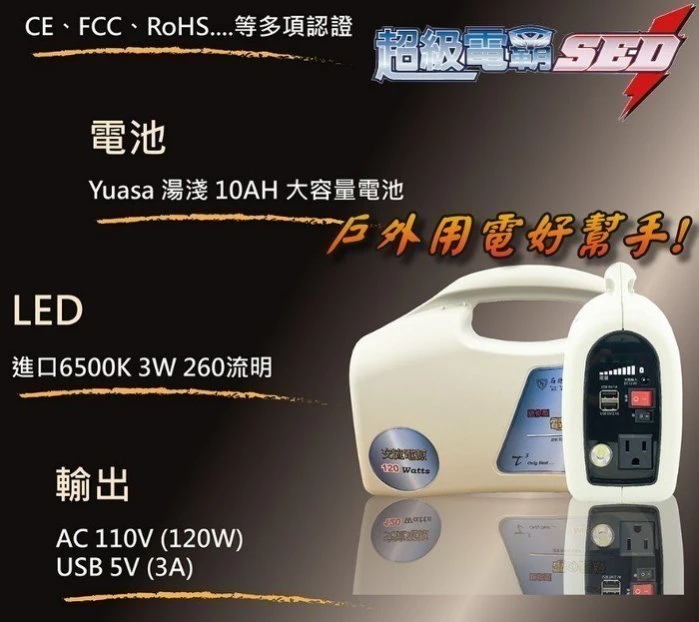 【出清品】福利品戶外用電 110V電源 露營休閒 停電 UP-5HA 行動電源 街頭藝人 戶外教學 USB充電 照明燈