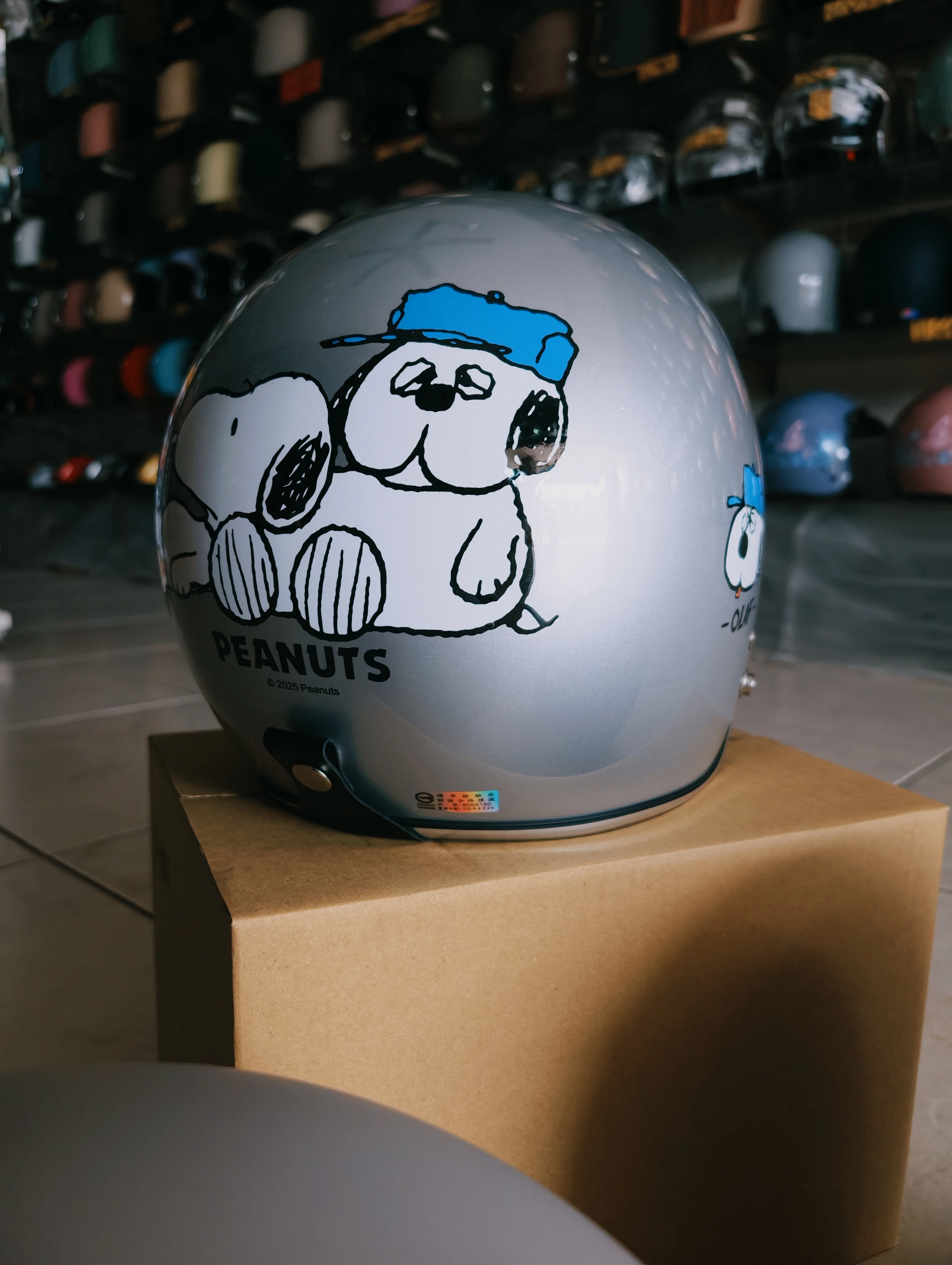 正版授權❗️Snoopy × Olaf｜Peanuts 聯名 4分之3安全帽｜全可拆洗｜內墨鏡騎士帽