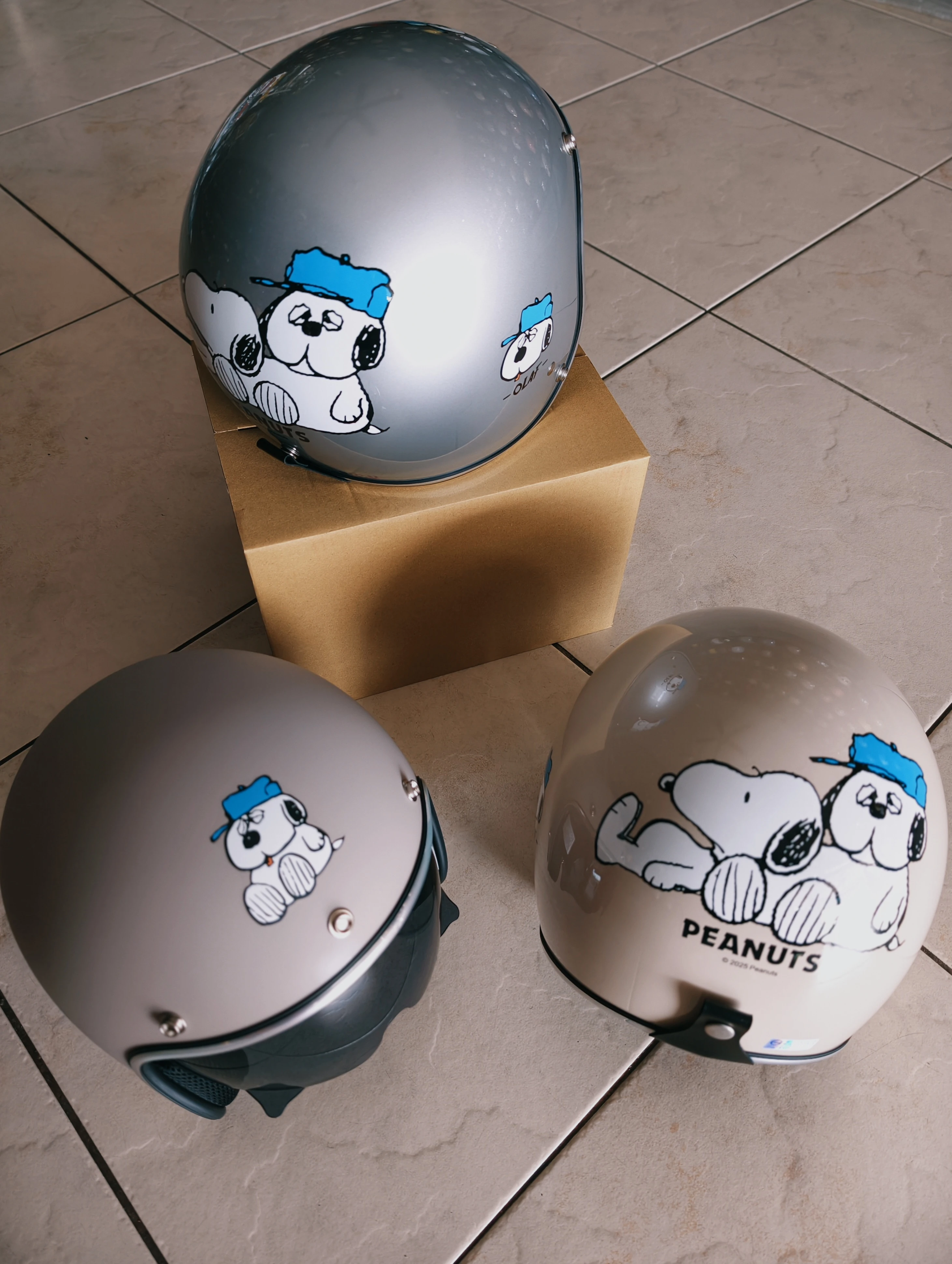 正版授權❗️Snoopy × Olaf｜Peanuts 聯名 4分之3安全帽｜全可拆洗｜內墨鏡騎士帽