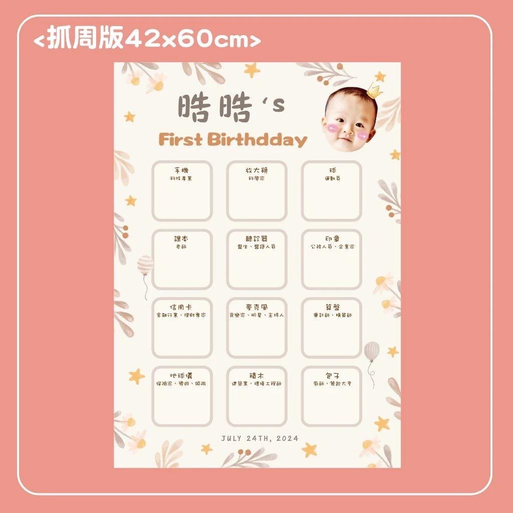 寶寶抓周預測板