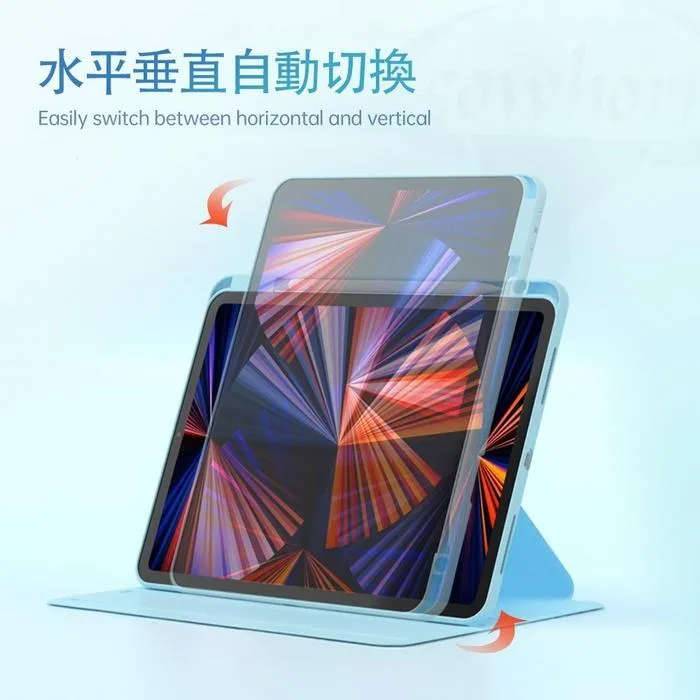 黑-IPAD 10 10.9 旋轉平版套(含筆槽)-暟