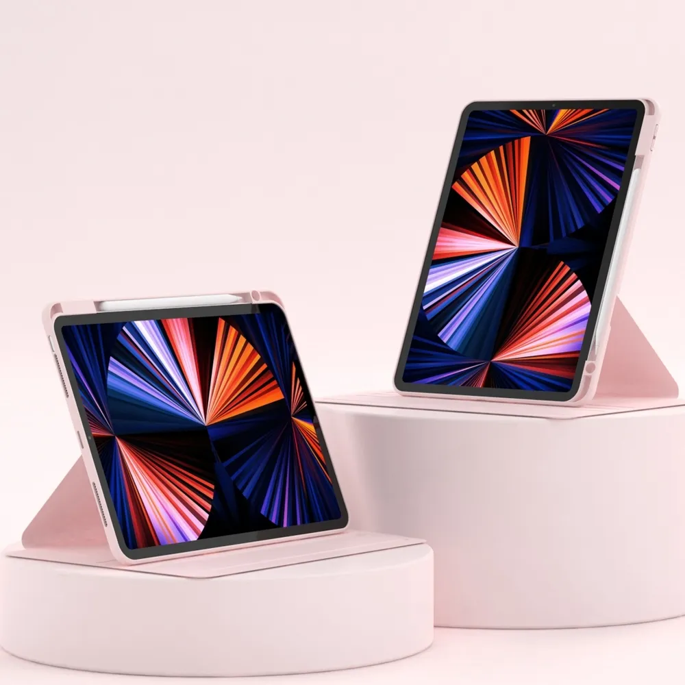 粉-IPAD9/IPAD 10.2 / 10.5 旋轉平版套(含筆槽)-暟