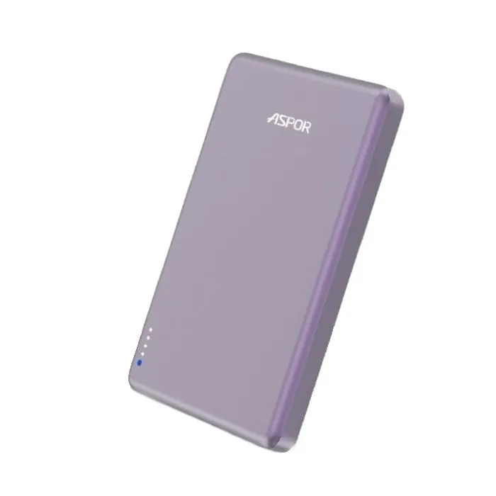 ASPOR 5000金屬超薄磁吸行動電源A381-寶