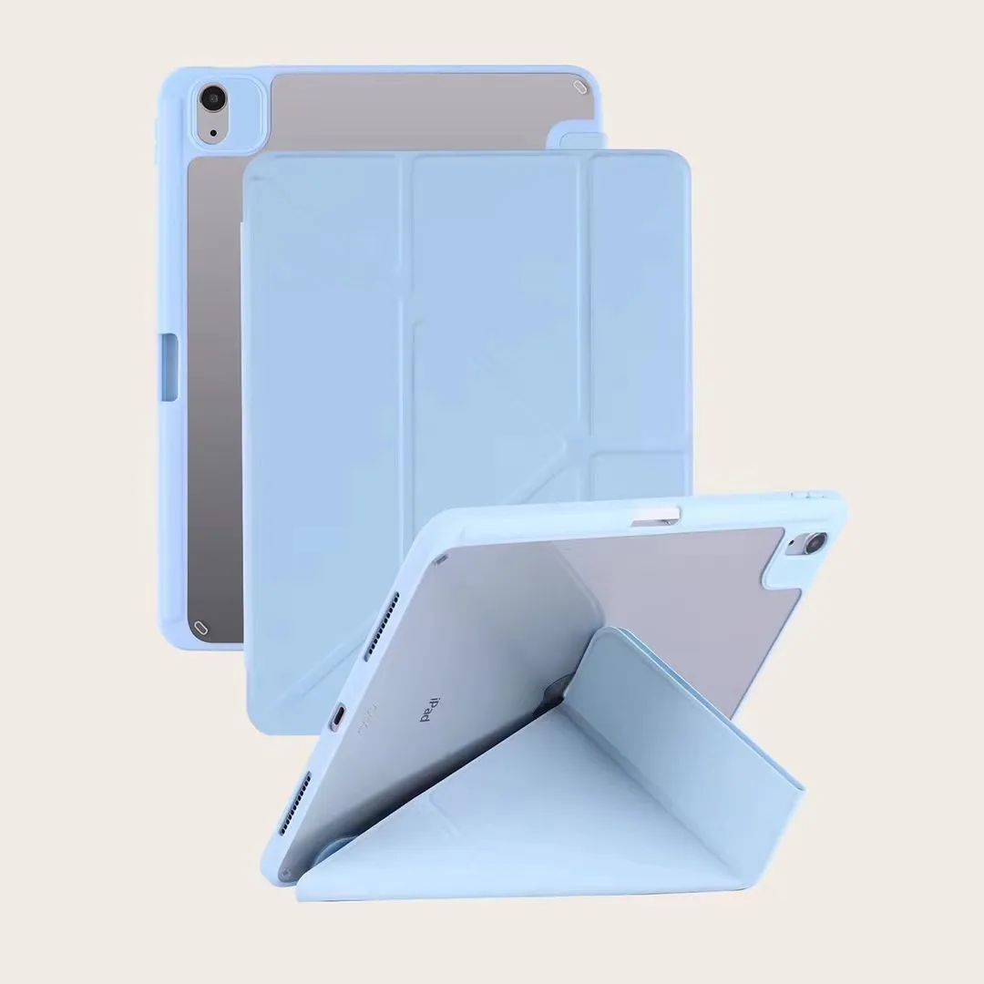 淺藍-iPad 2024 Air13 Y折共用皮套(PC背板)-暟