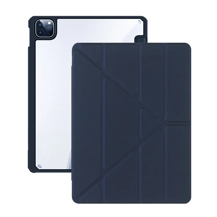 藍-iPad 2024 Air13 Y折共用皮套(PC背板)-暟