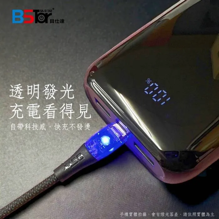 CC15- CtoC 100W 透明發光快充線-寶