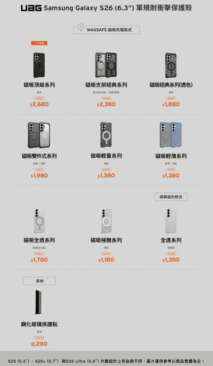 UAG-耐衝擊全透保護殼-Samsung S26