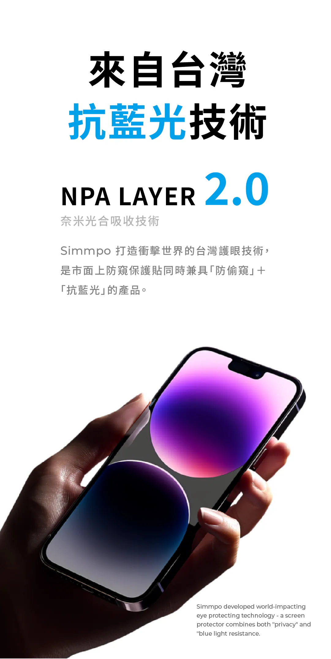 SimmpoR P80-防窺抗藍光護眼保護貼