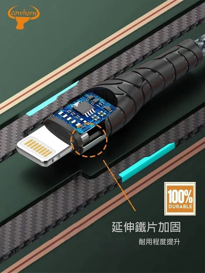 灰 牛角-LC-1米 IPHONE PD編織快充線(暟)