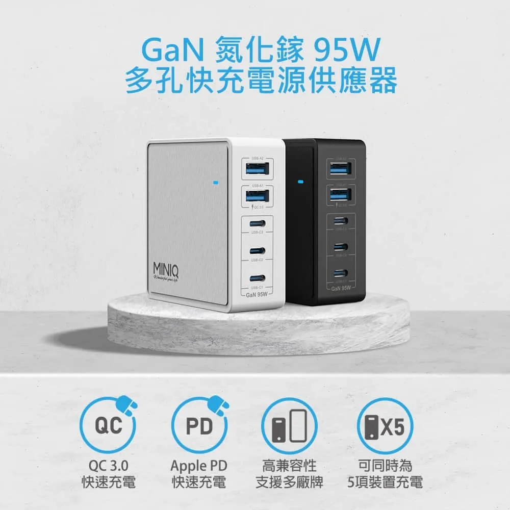 MINIQ DK200T 95W 五合一 氮化鎵 電源供應器