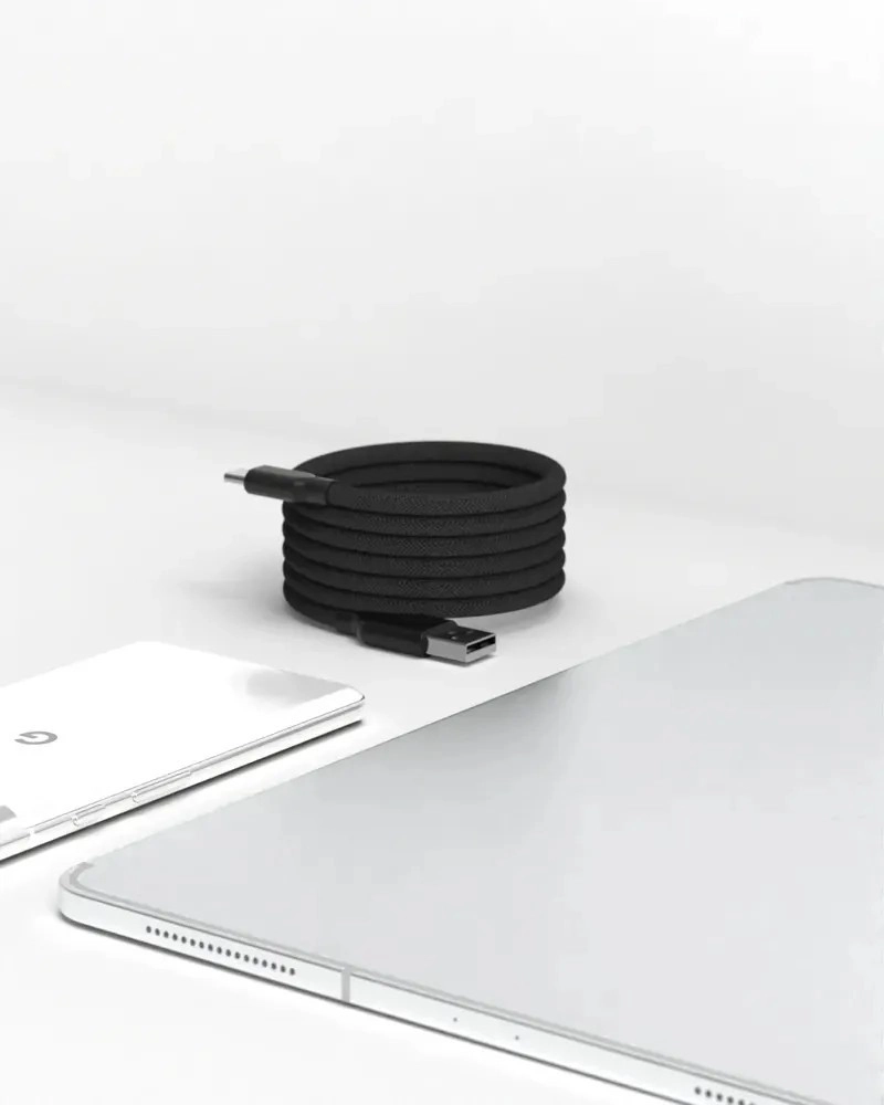 質感黑- Allite USB-A to USB-C 磁吸收納快充線