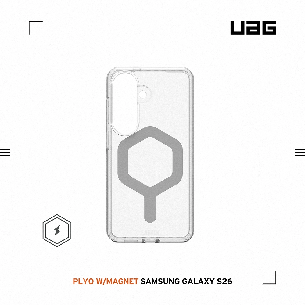 極透明(灰圈)-UAG-磁吸耐衝擊全透保護殼-Samsung S26