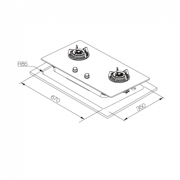 二口玻璃檯面爐