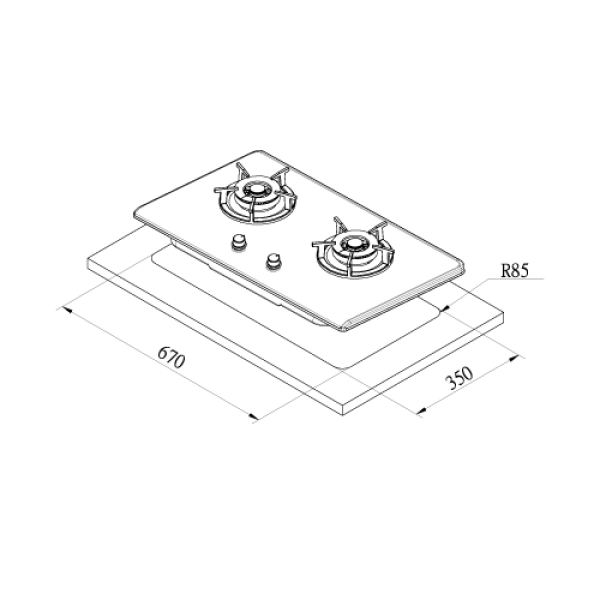 保潔二口不鏽鋼檯面爐