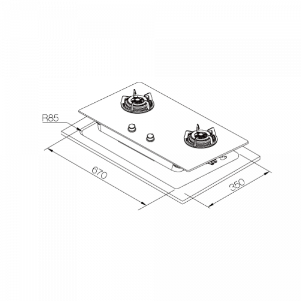 保潔二口玻璃檯面爐