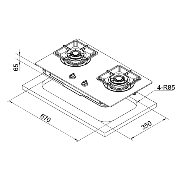 一級聚熱焰保潔二口玻璃檯面爐