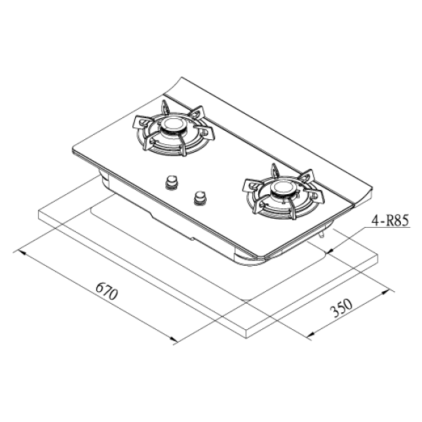 一級節能單環玻璃檯面爐