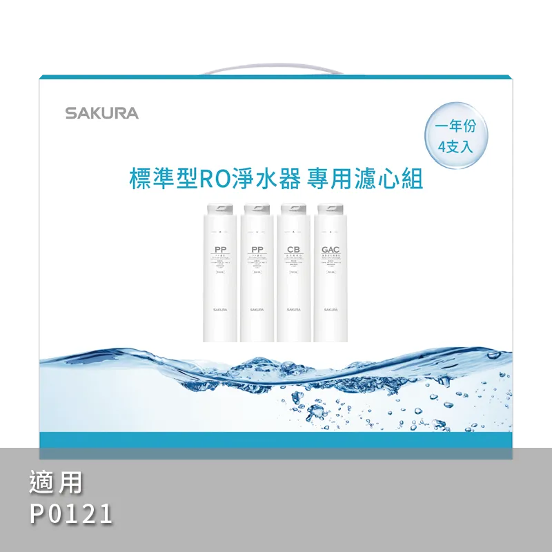 標準型RO淨水器專用濾心4支入(一年份)