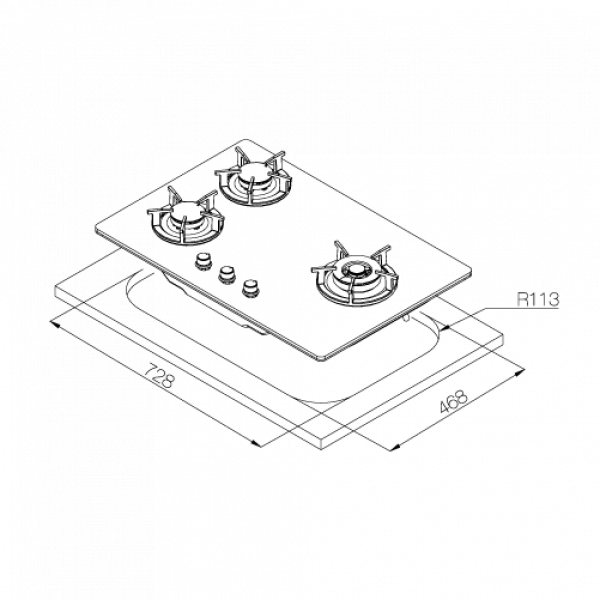 保潔三口玻璃檯面爐