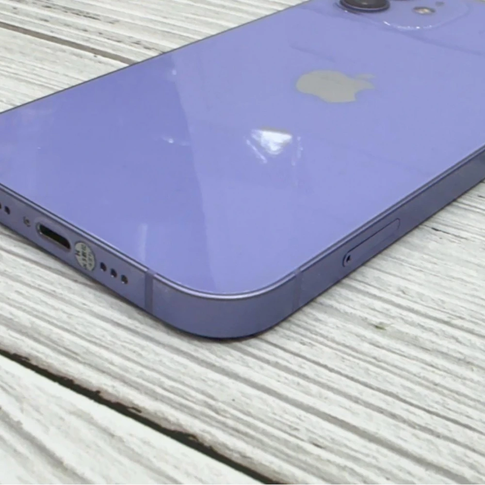 iPhone 12 128g 紫 電池78% 邊框有裝殼痕跡 無盒裝有配