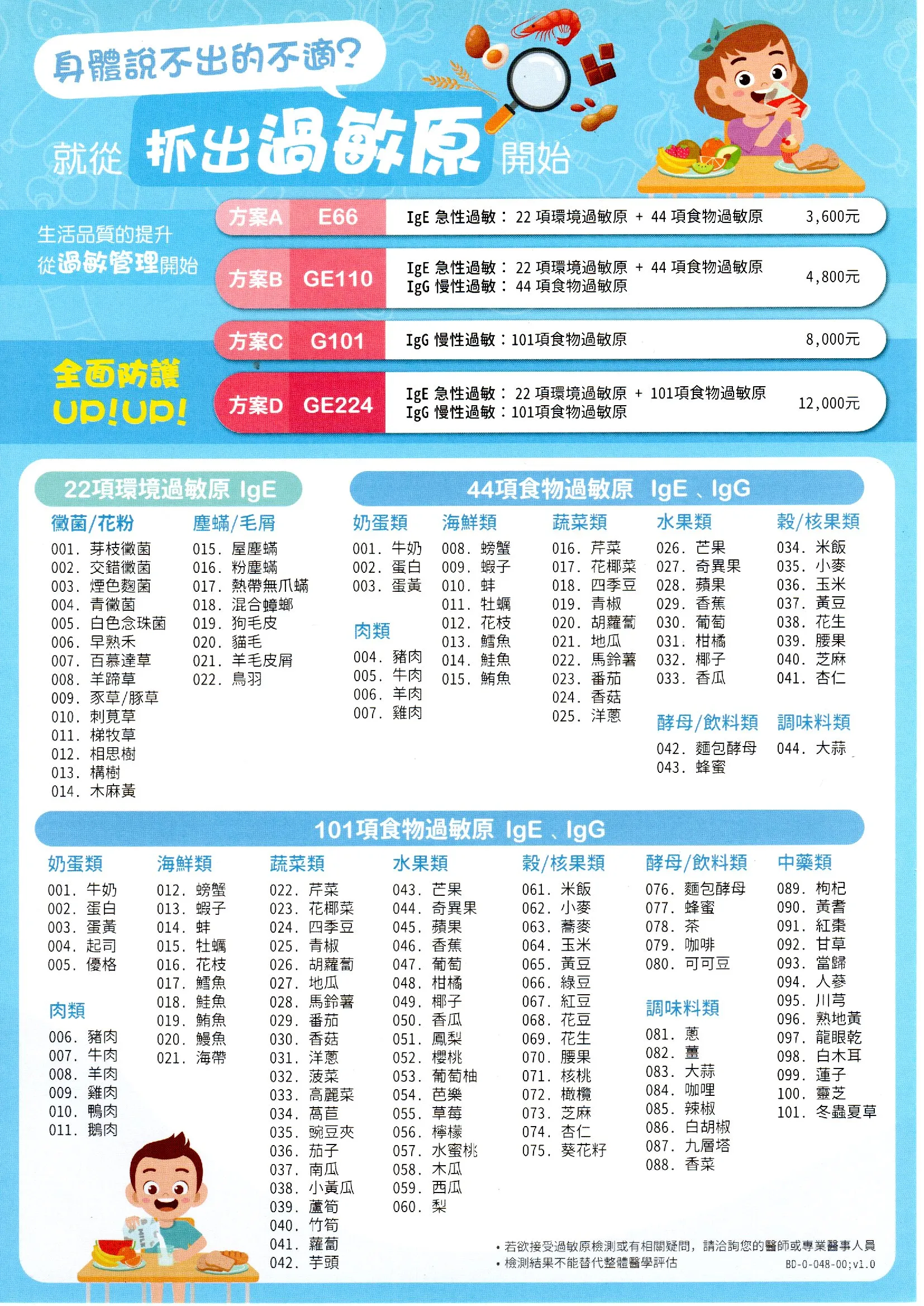 過敏原檢測｜GE110 急慢性過敏原檢測