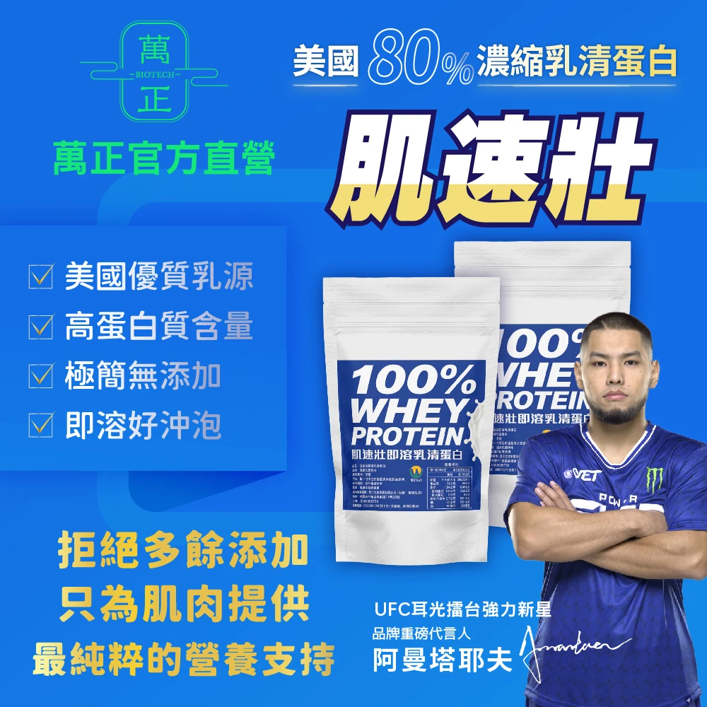 美國肌速壯即溶濃縮乳清蛋白 蛋白質含量高達80% 味道接近牛乳無奇怪味道 WPC 乳酪分離