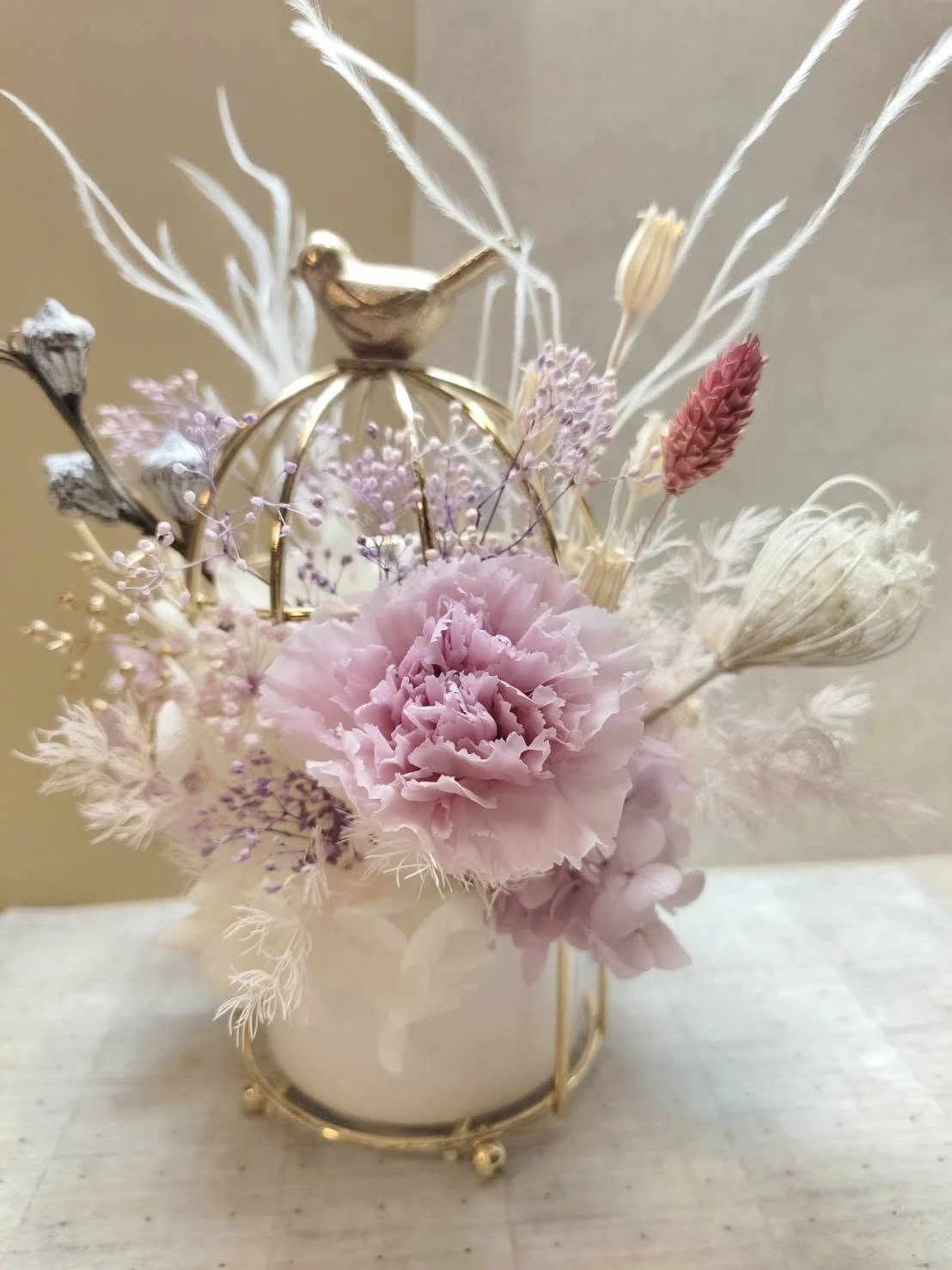 永生花花藝盆飾｜鳥籠款