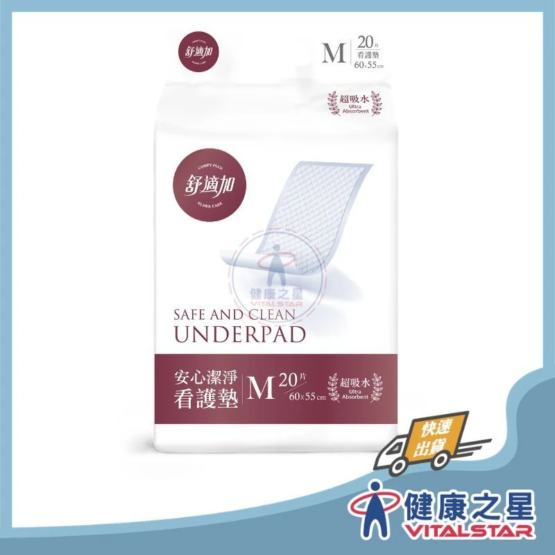 【成箱10包販售】舒適加 安心潔淨 看護墊M/L號