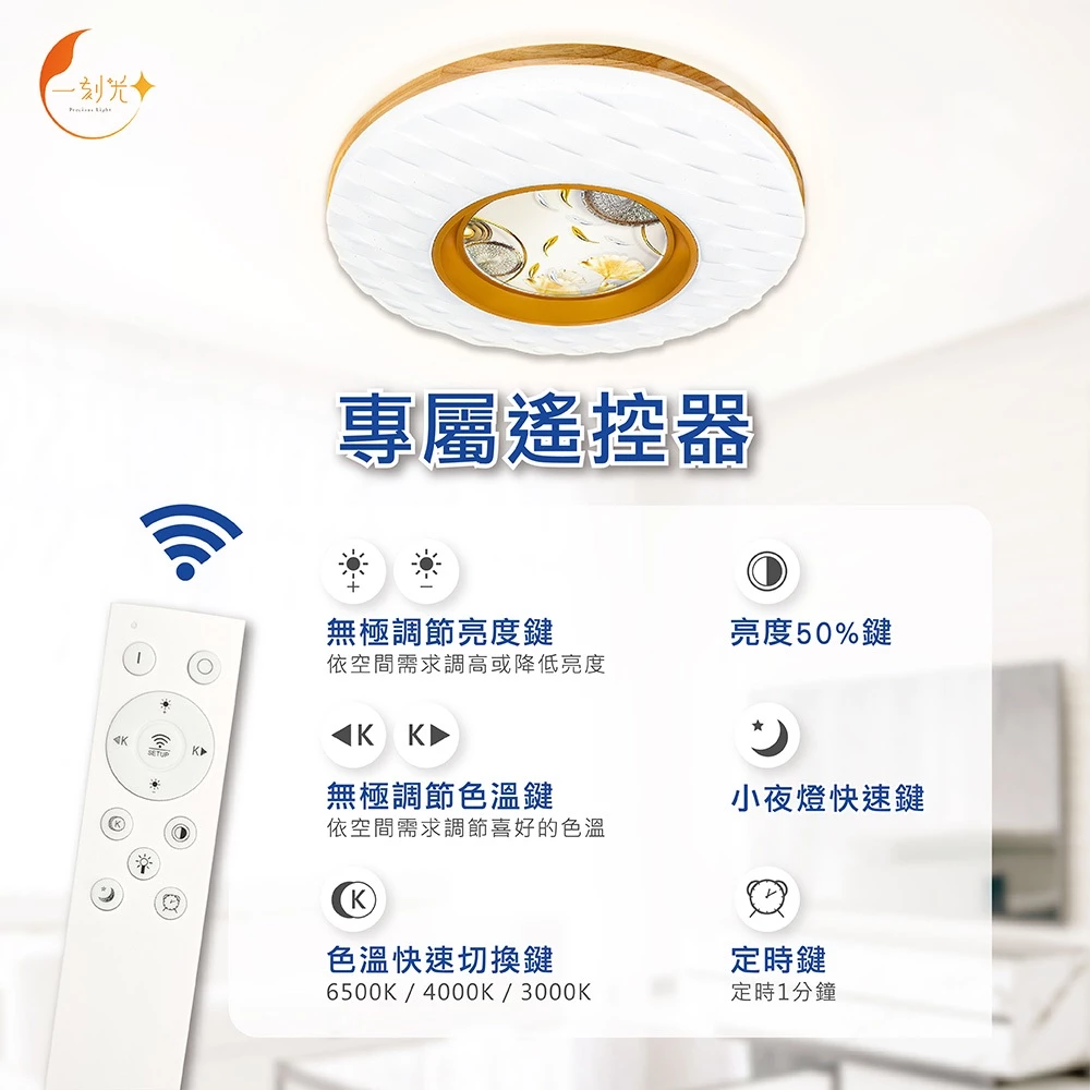 《台中實體門市》快速出貨 保固2年 LED智慧調光吸頂燈 65W 調光調色 小夜燈 遙控多段調節吸頂燈 四段壁切 燈飾