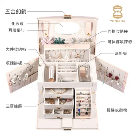 (缺貨)優雅公主階梯收藏盒 粉