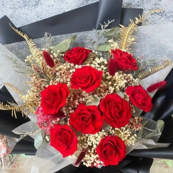 9朵玫瑰花束
