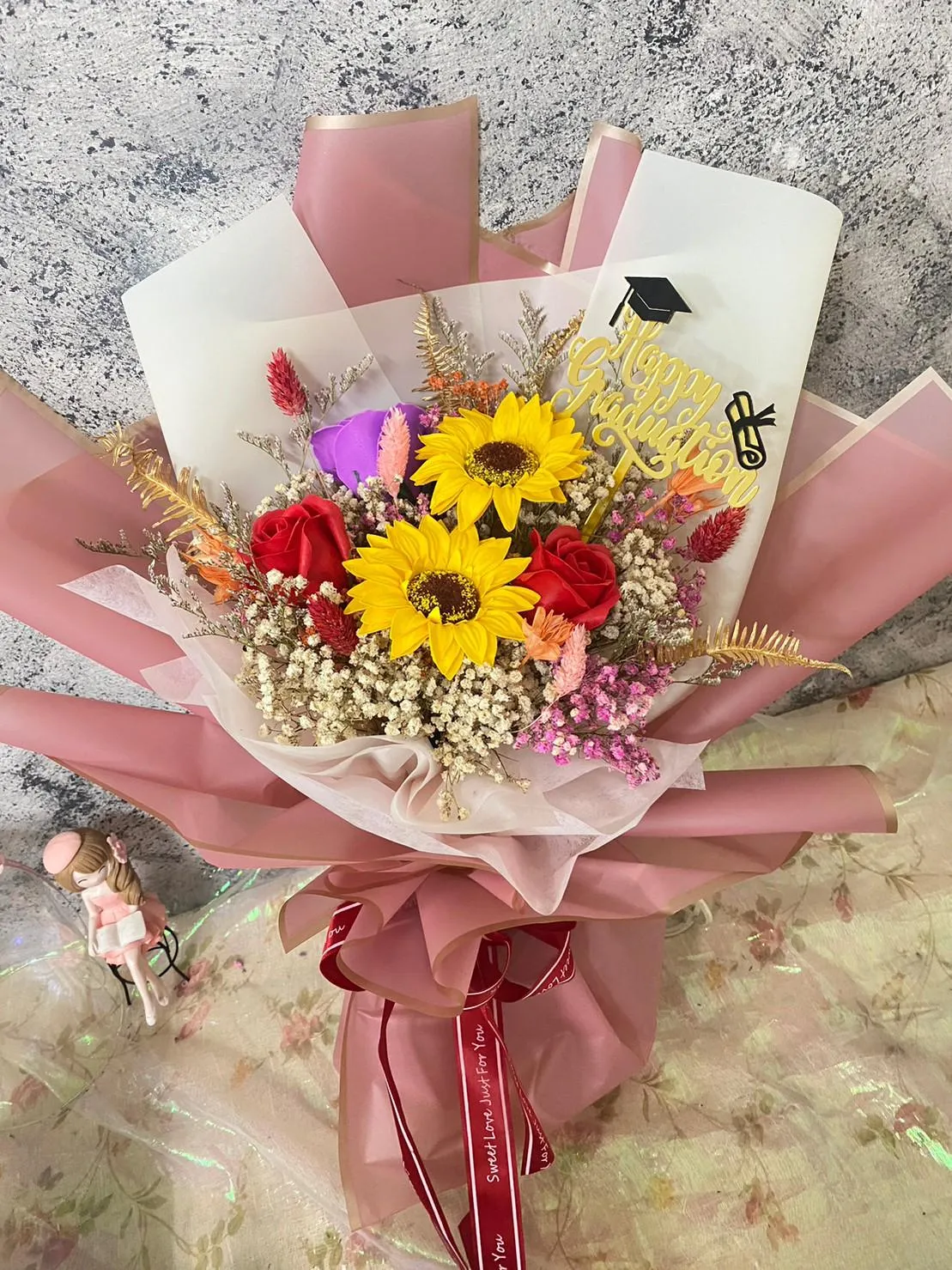 畢業花束(香皂花)