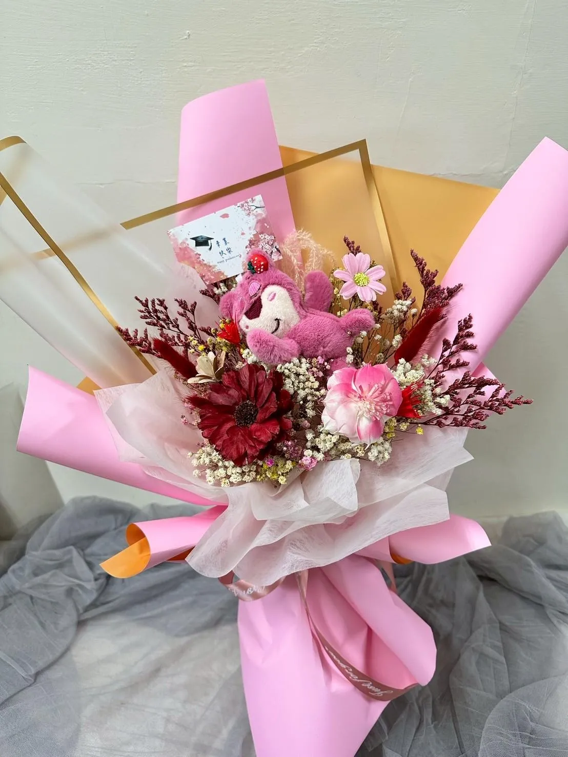 小熊畢業花束