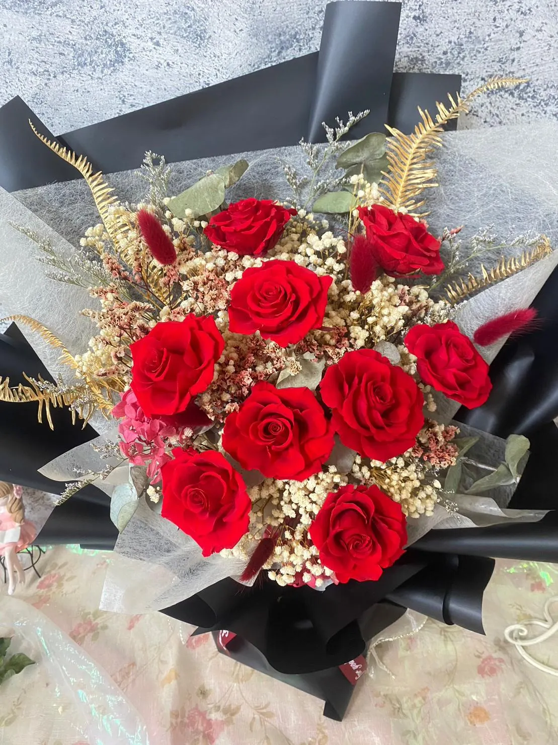 9朵玫瑰花束