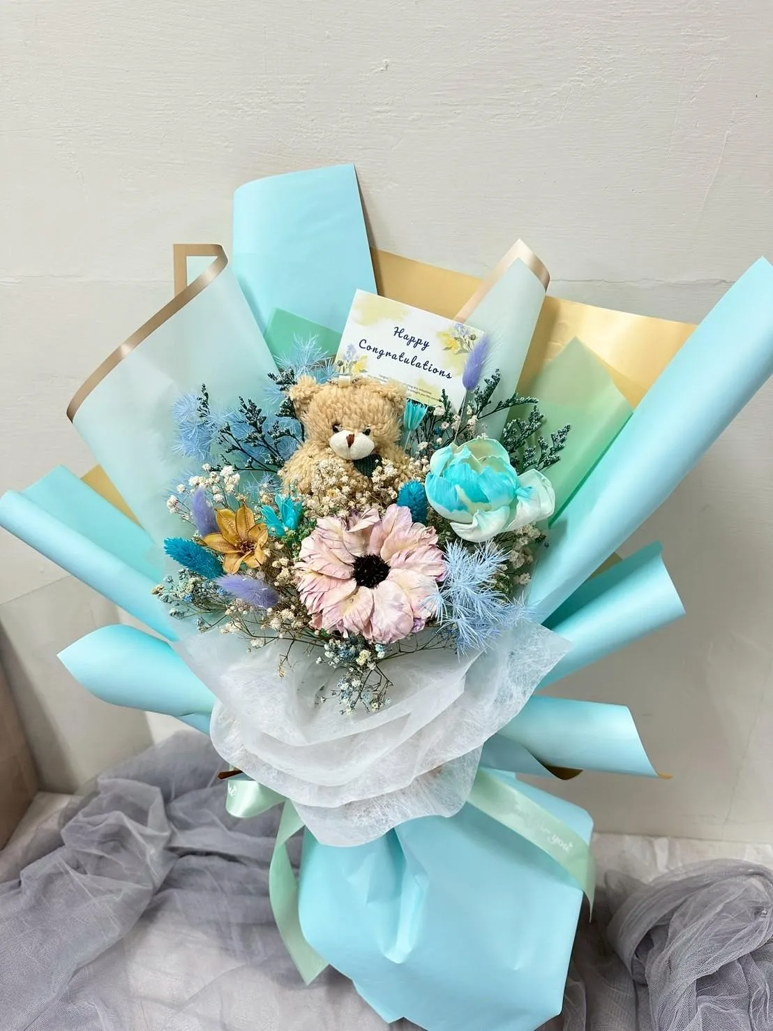 小熊畢業花束