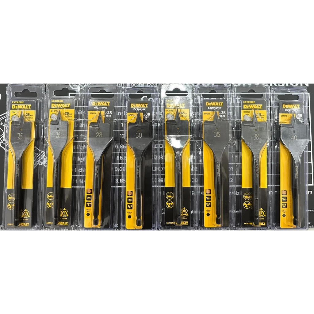 得偉 DEWALT 木工六角柄快速扁鑽 BIT 起子頭DT4762~DT4778 / 10mm~40mm