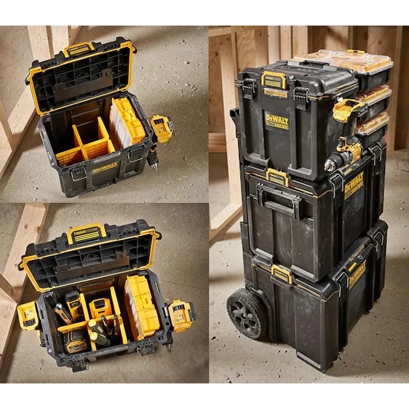 DEWALT得偉 原廠公司貨 含稅 硬漢2.0系列 半邊深型收納箱 DWST08035 工具箱 零件箱 收納盒 堆疊箱