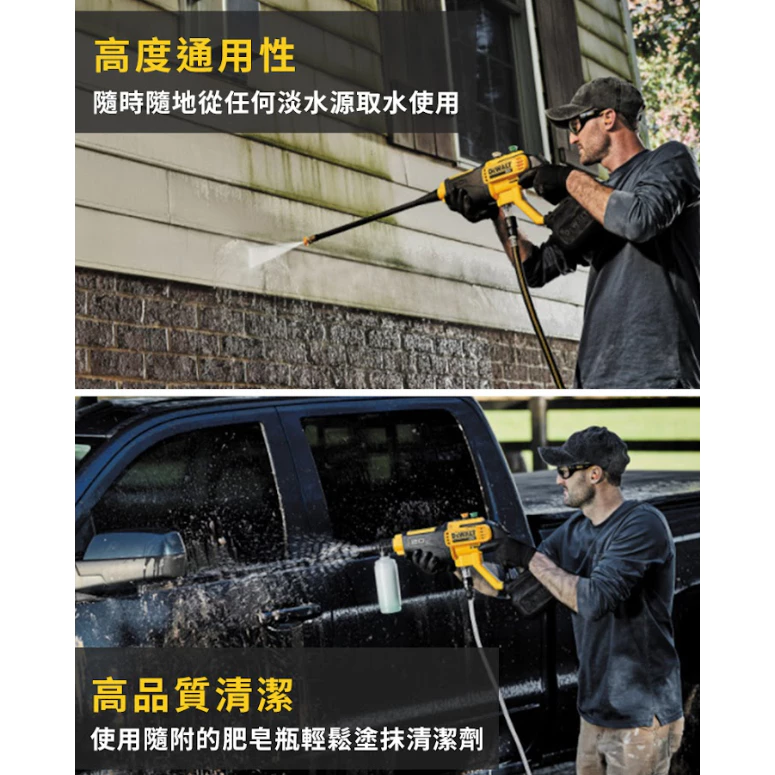 DEWALT得偉 原廠公司貨(含稅) 20V 高壓充電清洗槍 鋰電洗車槍 DCPW550B